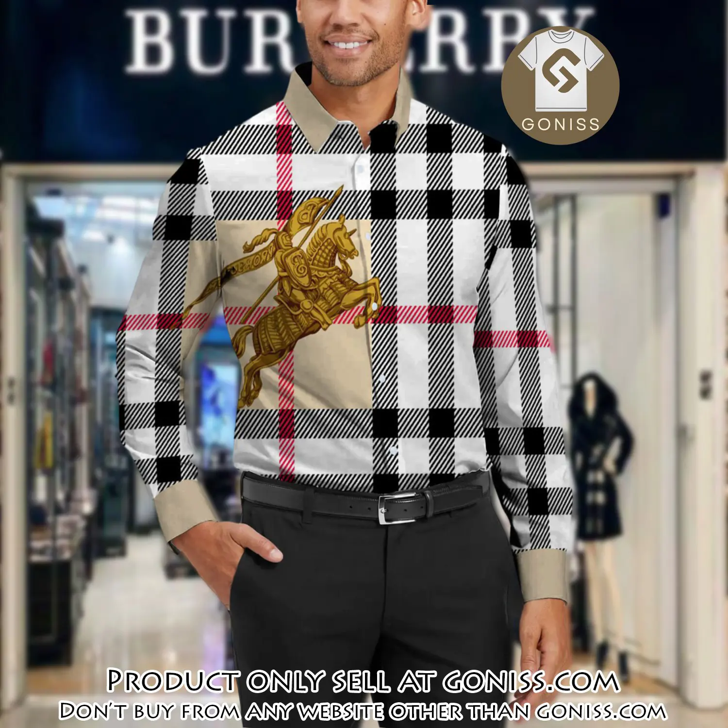 Burberry long sleeves button down shirt for elegant men lsb1003 gn1002237